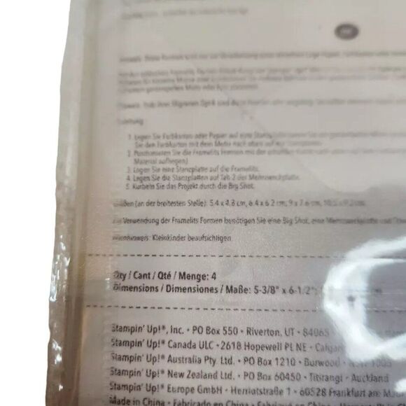 Stampin' Up!‎ Framelits Dies 4 Sizzix Big Shot DECO LABELS 130102 - Picture 5 of 5